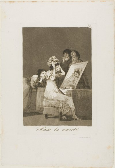 Tot de dood, plaat 55 uit Los Caprichos door Francisco Jose de Goya y Lucientes