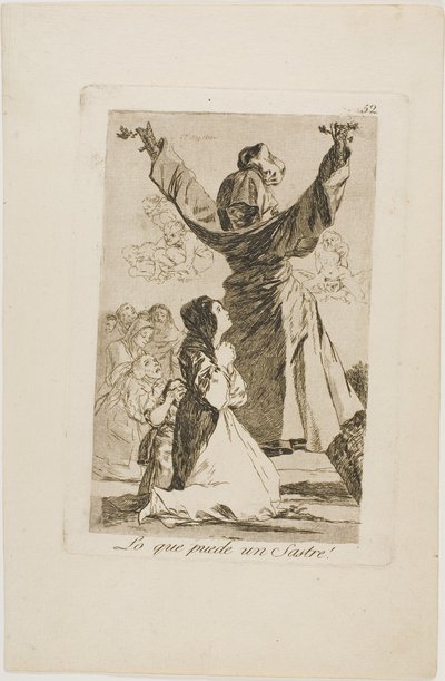 Wat een Kleermaker Kan Doen!, plaat 52 uit Los Caprichos door Francisco Jose de Goya y Lucientes
