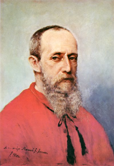 Zelfportret van Francisco Oller door Francisco Manuel Oller