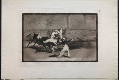 Stierengevechten: Een Moor Gevangen door een Stier in de Ring, 1876 door Francisco de Goya