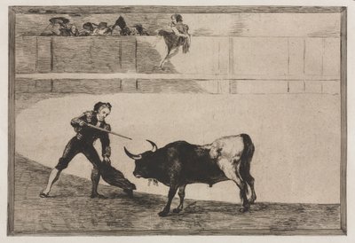 Stierengevechten: Pedro Romeo Doodt de Gestopte Stier door Francisco de Goya