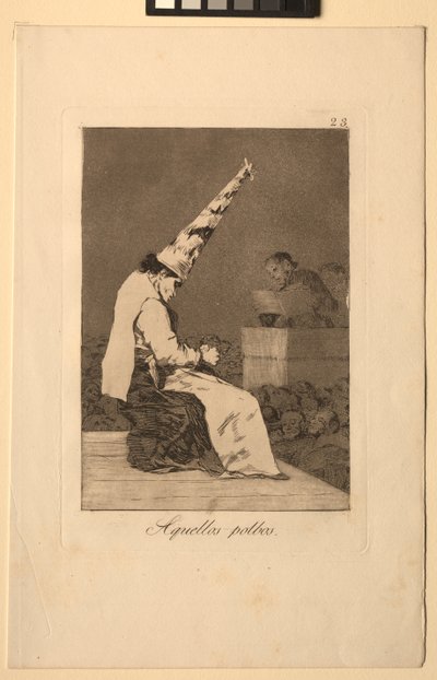 Caprichos: Die stofdeeltjes door Francisco de Goya