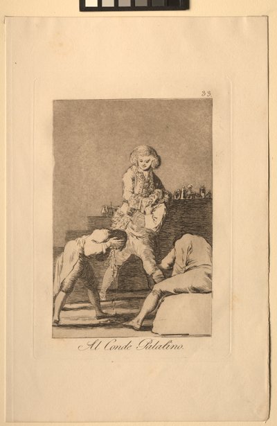 Caprichos: Aan de Paltsgraaf of Graaf van het Gehemelte door Francisco de Goya
