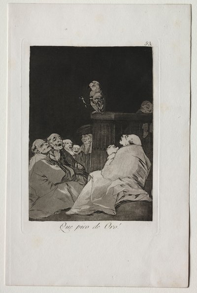 Caprichos: Wat een gouden snavel! door Francisco de Goya