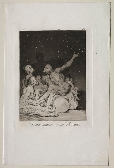 Caprichos: Wanneer de dag aanbreekt, vertrekken we door Francisco de Goya