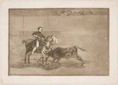 De gevierde moed van Pajuelera (in de arena) in Saragossa door Francisco de Goya