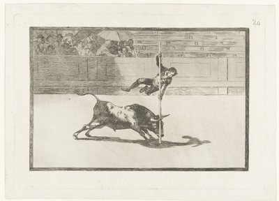Juanito Apiñani in de arena van Madrid door Francisco de Goya