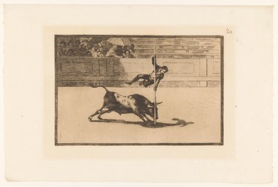 Juanito Apiñani in de arena van Madrid door Francisco de Goya