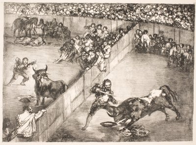 "La Division de la Place" [Stierengevecht in verdeelde arena] door Francisco de Goya