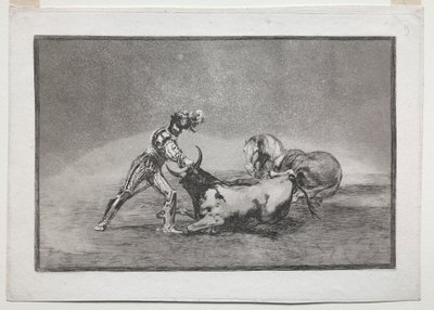 La Tauramaquia: Een Spaanse Ridder Doodt de Stier na het Verliezen van Zijn Paard door Francisco de Goya