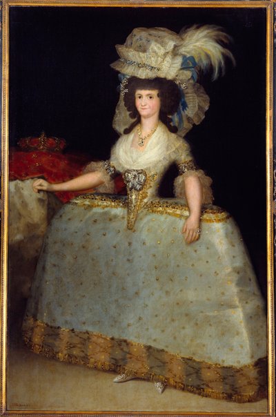 Portret van de koningin van Spanje Maria Louisa (1751-1819), vrouw van Karel IV door Francisco de Goya