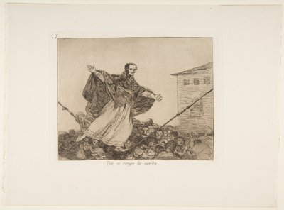 Que se rompe la cuerda (Moge het touw breken), Plaat 77 uit Los Desastres de la Guerra (De Rampen van de Oorlog) door Francisco de Goya