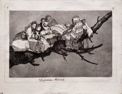 Belachelijke Dwaasheid uit de serie Los Disparates, 1815-1819 door Francisco de Goya
