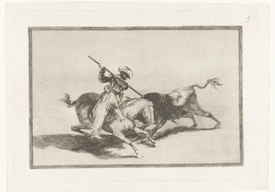 Stierenjacht te paard door Francisco de Goya