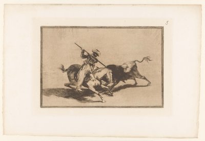 Stierenjacht te paard door Francisco de Goya