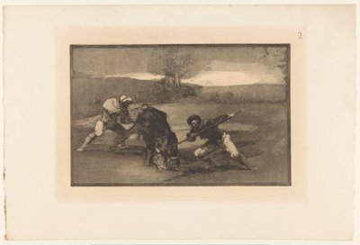 Stierenjacht te voet door Francisco de Goya