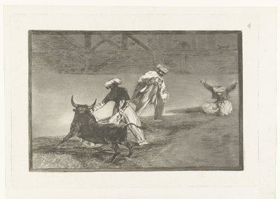 Stierenvechters in een arena door Francisco de Goya