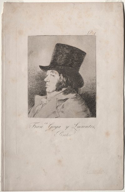 De Caprichos: Portret van Goya door Francisco de Goya