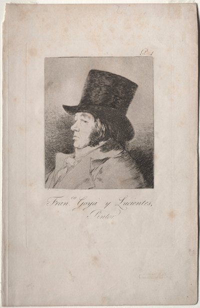 De Caprichos: Portret van Goya door Francisco de Goya