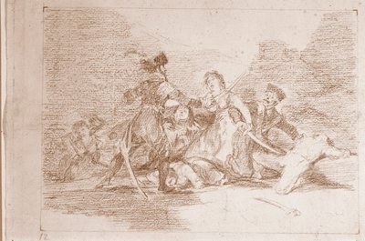 De rampen van de oorlog: Het is al te laat (voorbereidende tekening) door Francisco de Goya