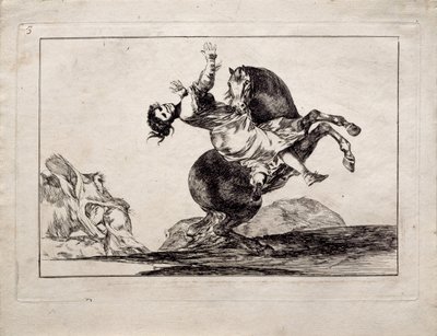 De Paardenontvoerder uit de serie Los Disparates Follies, 1815-1819 door Francisco de Goya