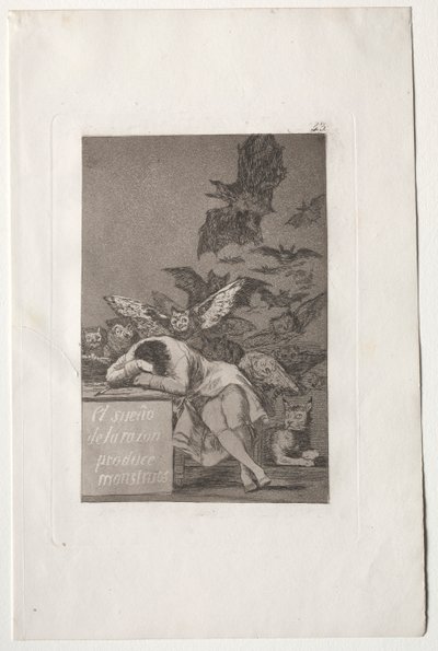De slaap van de rede brengt monsters voort door Francisco de Goya