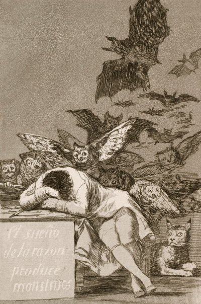 De slaap van de rede brengt monsters voort door Francisco de Goya