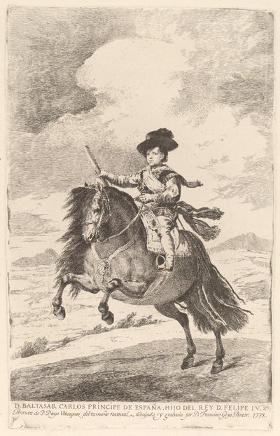 Baltasar Carlos door Francisco de Goya after Diego Velázquez