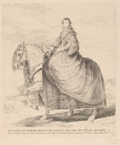 Isabel de Borbon door Francisco de Goya after Diego Velázquez