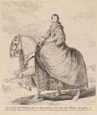 Isabel de Borbon door Francisco de Goya after Diego Velázquez