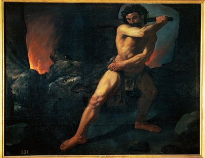 Hercules en Cerberus (schilderij op doek) door Francisco de Zurbaran