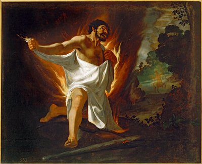 Hercules verschroeid door het hemd van de centaur Nessus ... (olieverf op doek) door Francisco de Zurbaran