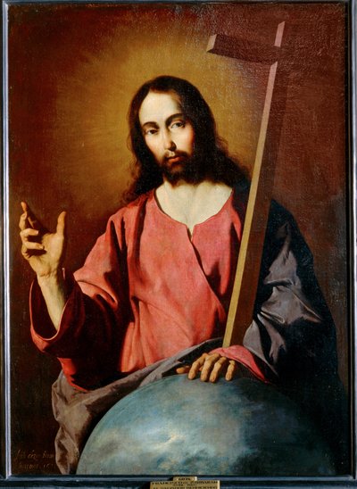 De zegening van de Verlosser 1638 ... (schilderij op doek) door Francisco de Zurbaran