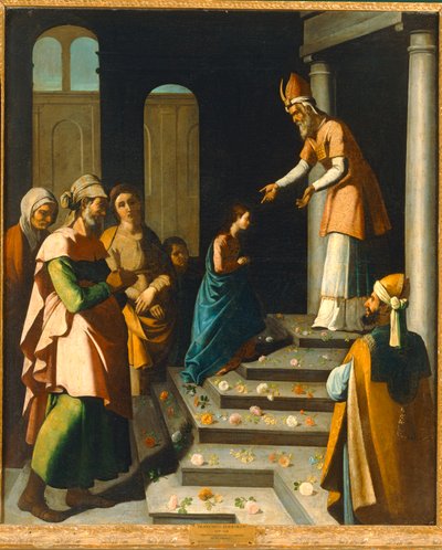 De presentatie van de Maagd in de tempel (schilderij) door Francisco de Zurbaran