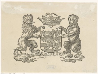Vignet met het wapen van de stad Bern door Franciscus Johannes de Hondt