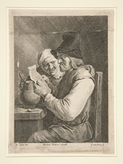 Koppel Leest een Brief door Franciscus van der Steen
