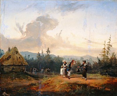 Argumenten met de Joodse koopman, 1853 door Franciszek Kostrzewski