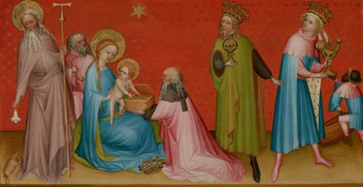 De aanbidding van de wijzen met Sint Antonius Abt door Franco Flemish Master