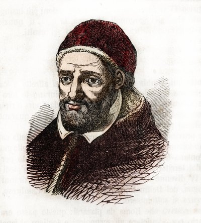Voorstelling van Paus Clemens VIII (1592-1605) Tekening uit 
