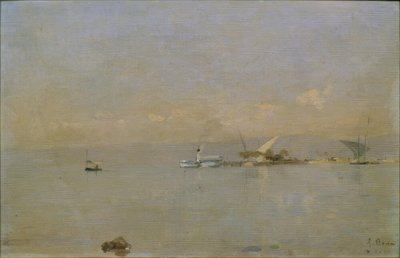 De haven van Ouchy door Francois-Louis-David Bocion