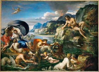 Acis et Galatee se derobant au regard de Polypheme Acis en Galatea verstoppen zich voor Polyphemus ... door Francois (1590 1650) (after) Perrier