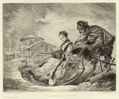 Het Wintervermaak door Francois (after) Boucher