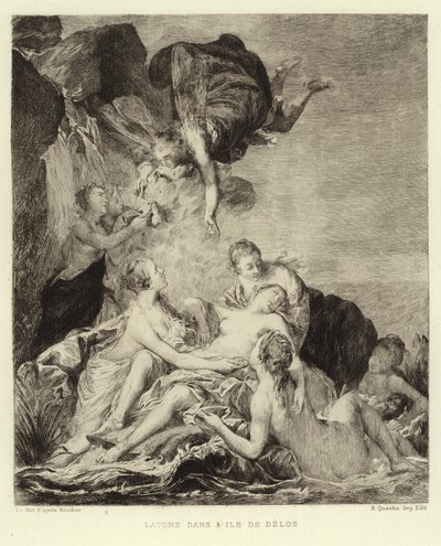 Latona op het Eiland Delos door Francois (after) Boucher