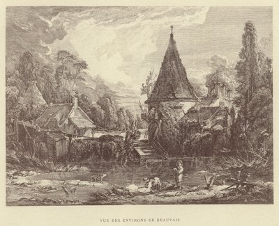 Uitzicht op de Omgeving van Beauvais door Francois (after) Boucher