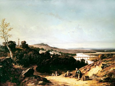 Saint-Cloud en de lantaarn van Demosthene, 1837 door Francois Antoine Leon Fleury