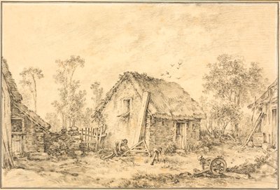 Landschap met Rustieke Cottage door François Boucher