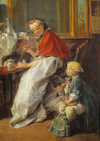 Moeder en dochter (detail) door François Boucher