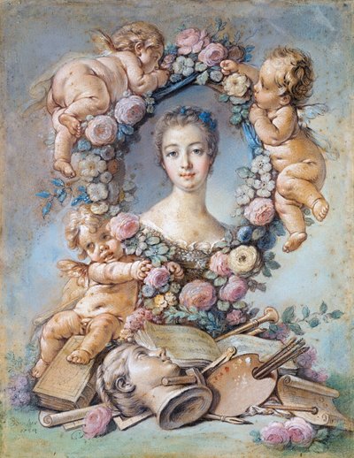 Portret van de markiezin de Pompadour (1721-1764) door François Boucher