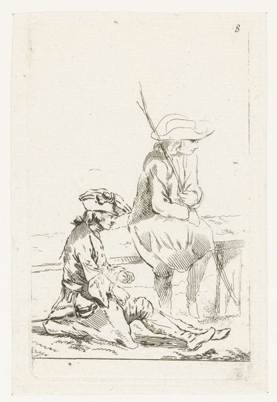 Soldaat en een boer door François Boucher