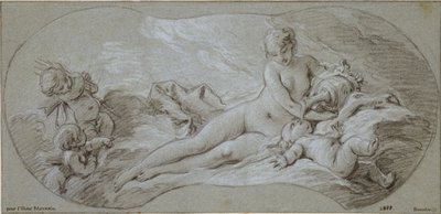 Venus bedwelmt Amor met nectar door François Boucher